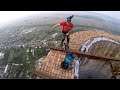 Unicycle on huge chimney in Targu Jiu