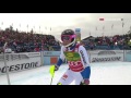 F.HANSDOTTER vs MIKAELA SHIFFRIN SLALOM Crans Montana 15.02.2016 RUN 1