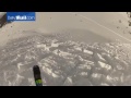 Incredible skier triggers an avalanche and then rides it out