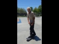 Old man skateboard tricks - kick flip, sissy pop