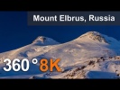 360 video, Journey to Elbrus Mountain, Russia. 8K aerial video