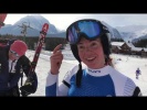 Александра Прокопьева сняла маечку на финише - Кубок Мира по горным лыжам 2018 - Калгари