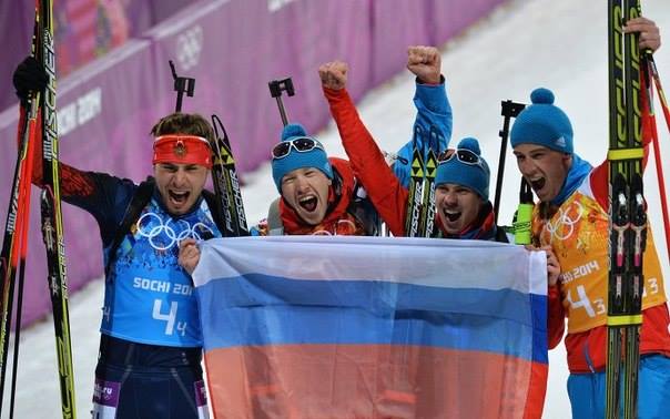 Мужская сборная России по биатлону выиграла эстафету