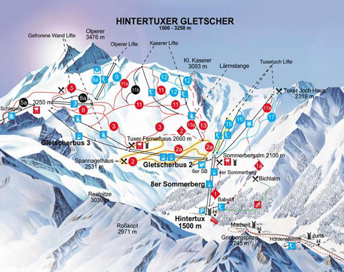 Трассы Хинтертукс (Hintertux Glacier)