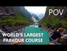 POV Full Run - WORLD'S LARGEST PARKOUR COURSE (China Sky Ladder)