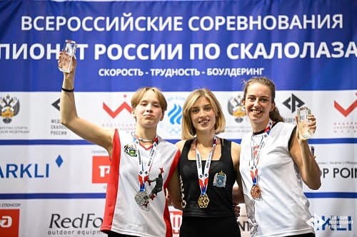 Луиза Емельева и Данила Уколов - чемпионы России в лазании на скорость