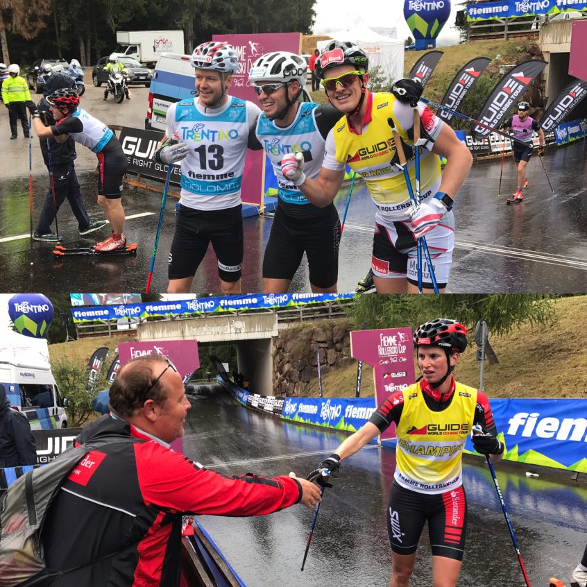 Юстина Ковальчик и Илья Черноусов выиграли лыжероллерный марафон на Fiemme Rollerski Cup