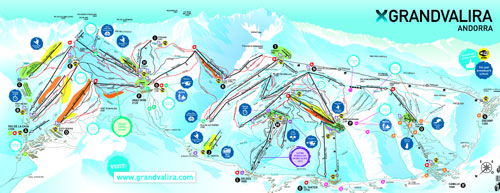 Карта горнолыжных курортов Андорры