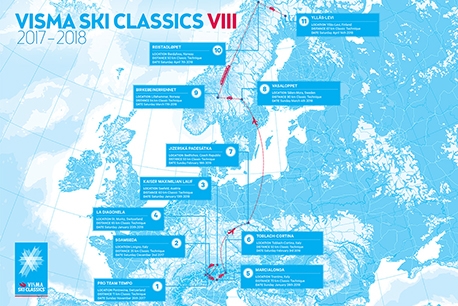 Календарь серии лыжных марафонов Visma Ski Classics сезона 2017/2018
